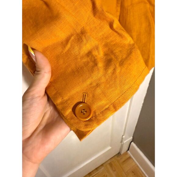 Madewell Orange Linen Oversized Double Breasted Blazer NWT Size Small - Picture 7 of 9